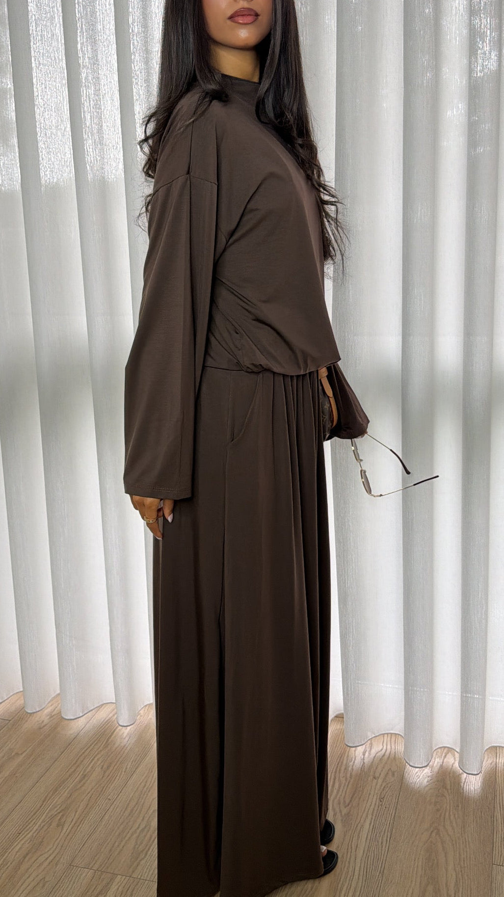 Premium Stretchy Set Chocolate Brown