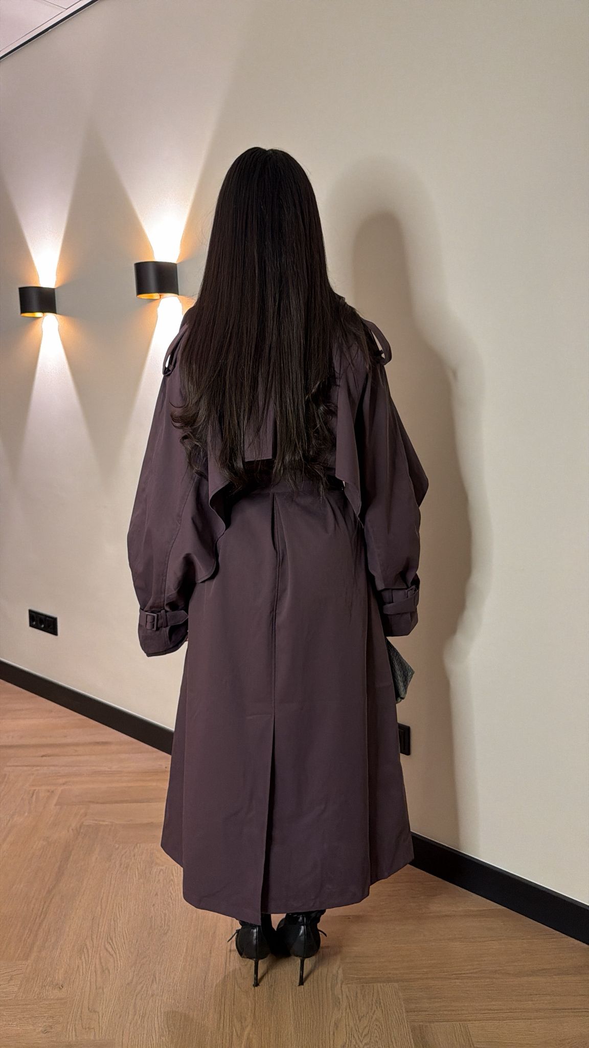 Cape Trench Coat Plum