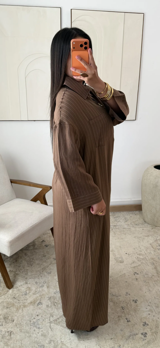 Pinstripe Maxi Dress