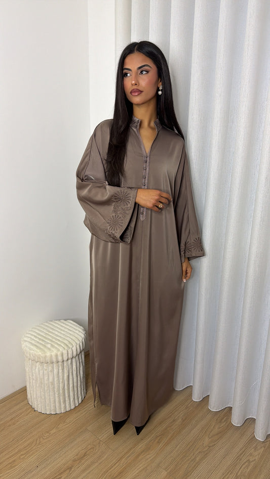 Kaftan Bloom Dress Taupe