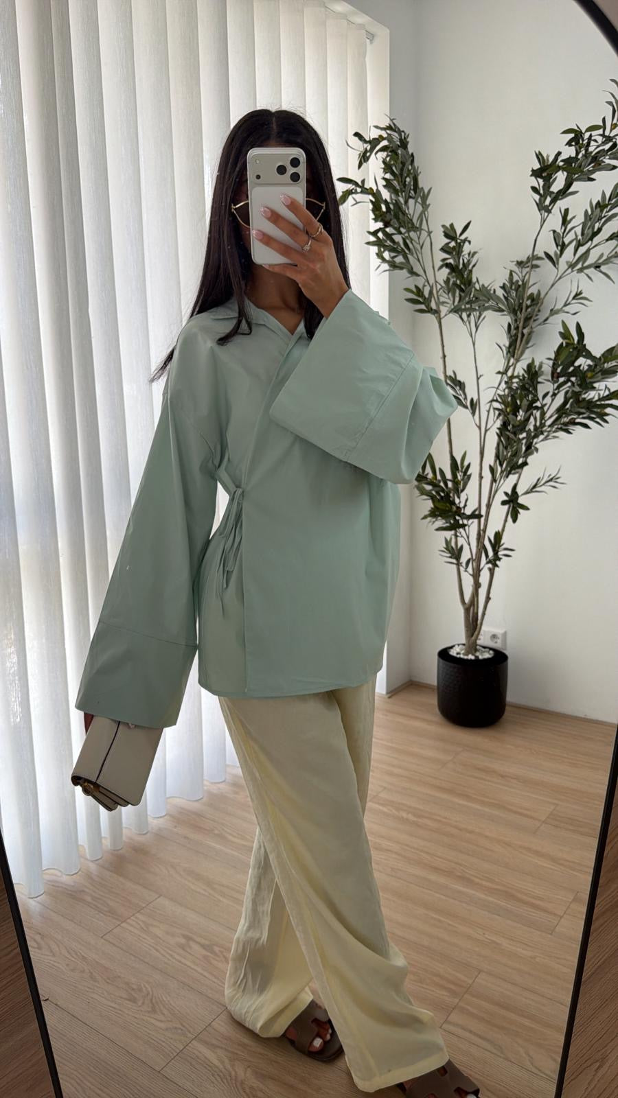 Cotton Tie Blouse