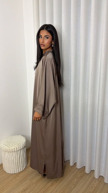 Kaftan Bloom Dress Taupe