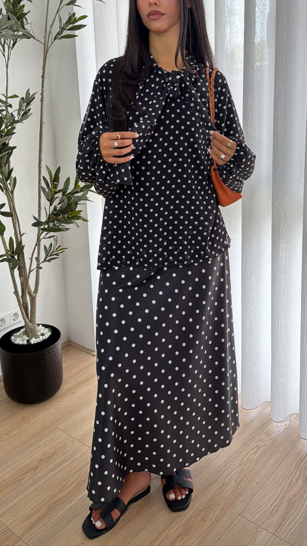 Polka Dot Silk Skirt