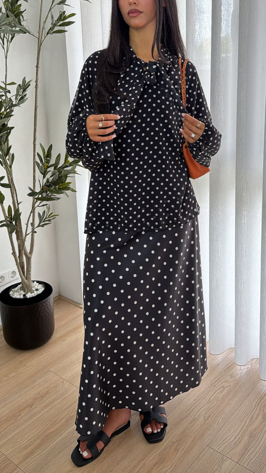 Polka Dot Silk Skirt
