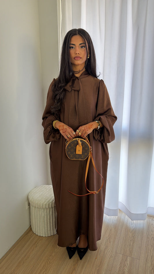 Bow Abaya Brown