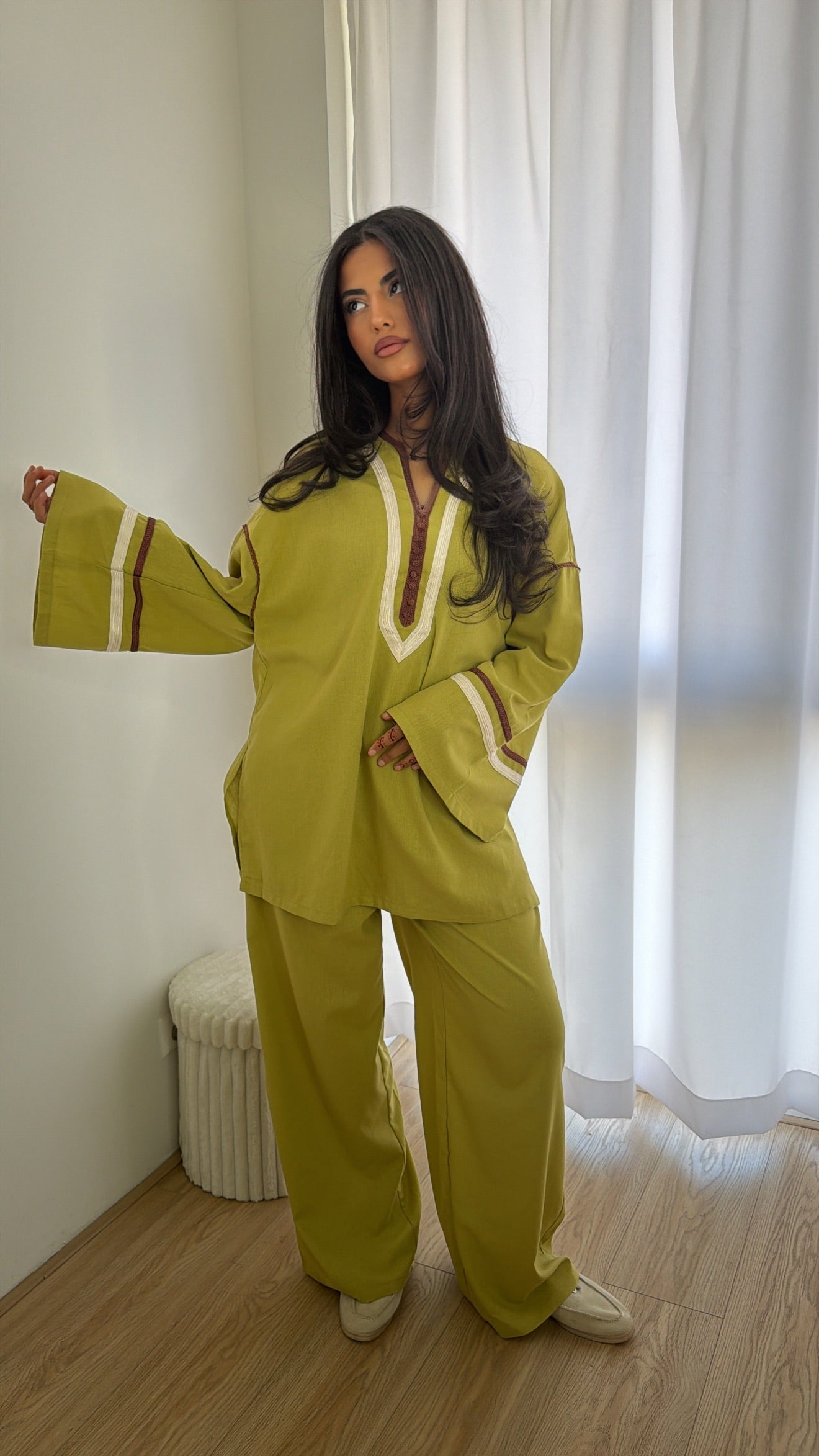Kaftan Twinset Lime Olive