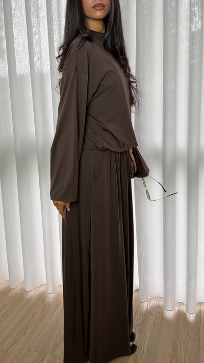 Premium Stretchy Set Chocolate Brown