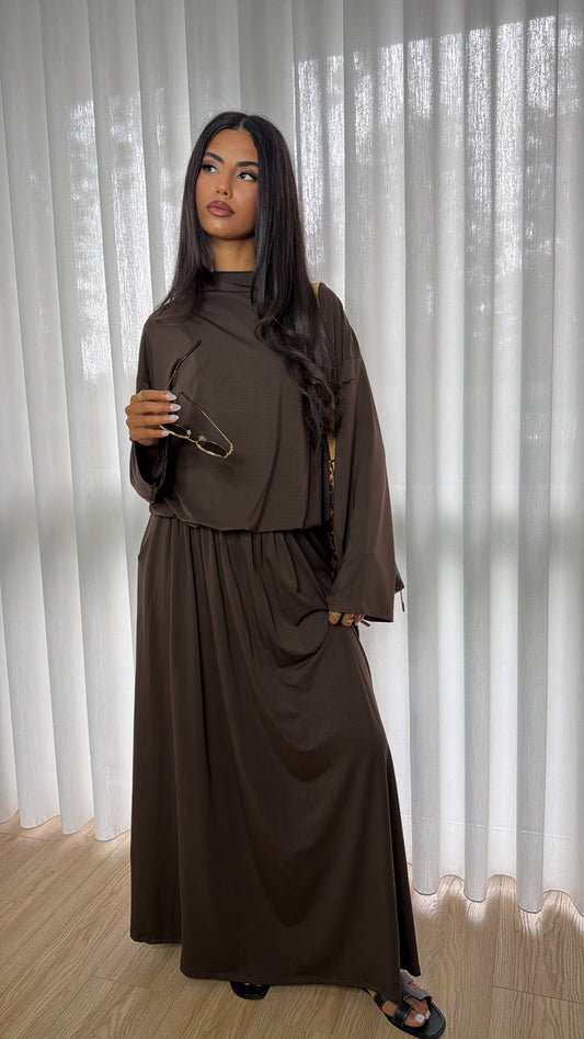 Premium Stretch Set Chocolate Brown