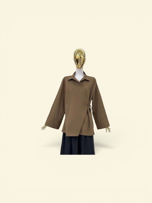 Wrap Tunic Mocha Brown